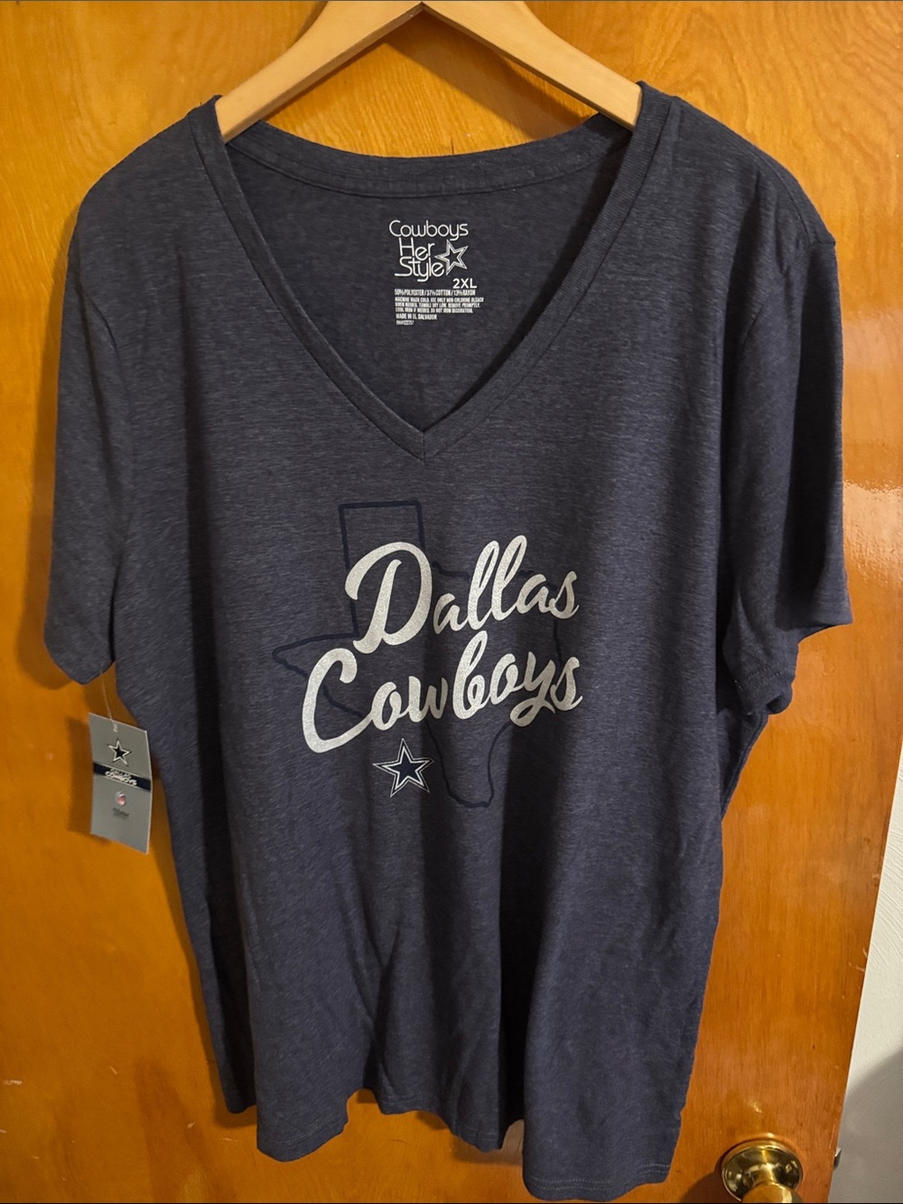 Dallas Cowboys Tshirt Womens 2X Navy 2XL Her Style